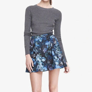 Express Floral Scuba Full Skirt Size Small EUC